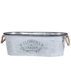 B&M Galvanised Trough Planter