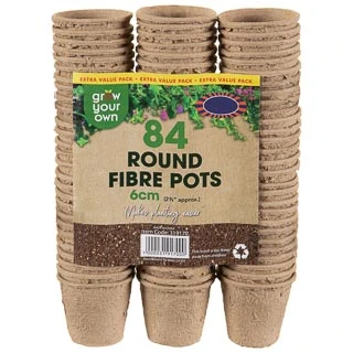 B&M Round Fibre Pots 84pk 1 B&M Round Fibre Pots 84pk