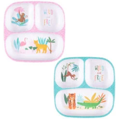 B&M Little Safari Small Kids Platter - Blue 5 B&M Little Safari Small Kids Platter - Blue -Garden Series Store 334212 334213 small kids platter group 1