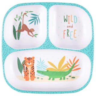 B&M Little Safari Small Kids Platter - Blue 1 B&M Little Safari Small Kids Platter - Blue