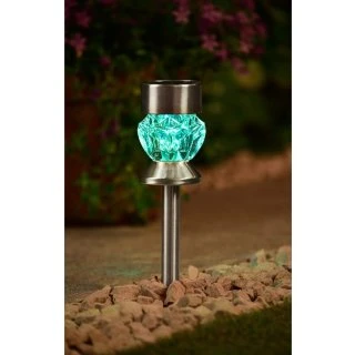 Crystal Top Glass Solar Post Light 4pk 2 Crystal Top Glass Solar Post Light 4pk - Image 2