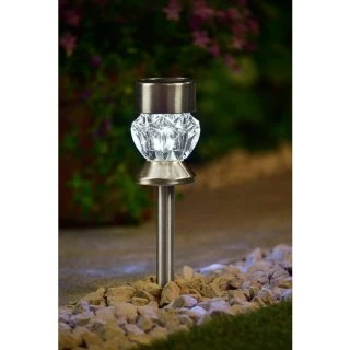 Crystal Top Glass Solar Post Light 4pk 1 Crystal Top Glass Solar Post Light 4pk
