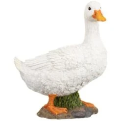 B&M Resin Duck Garden Ornament - White