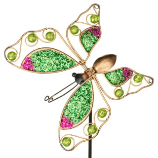 B&M Glitter Stake - Green Butterfly 2 B&M Glitter Stake - Green Butterfly - Image 2
