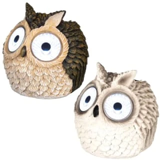B&M Solar Owl With Light Up Eyes 10cm - Brown 2 B&M Solar Owl With Light Up Eyes 10cm - Brown - Image 2