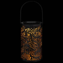 Tropical Cutout Solar Lantern - Black -Garden Series Store 353884 black tropical cut out lantern 2