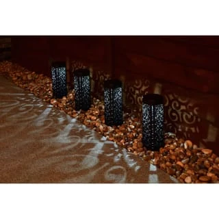 Solar Powered Bali Design Post Light 4pk 2 Solar Powered Bali Design Post Light 4pk - Image 2