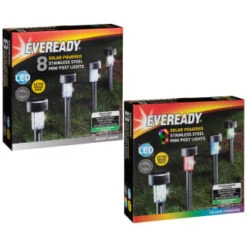 Eveready Solar Powered Post Lights 8pk - Colour Changing 5 Eveready Solar Powered Post Lights 8pk - Colour Changing -Garden Series Store 366414 366416 8pk eveready soloar powered mini post lights main 1