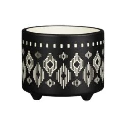 B&M Urban Eden Embossed Footed Planters 3pk - Black 8 B&M Urban Eden Embossed Footed Planters 3pk - Black -Garden Series Store 366531 3pk urban eden plant pot on tripod stand black 4