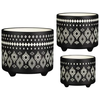 B&M Urban Eden Embossed Footed Planters 3pk - Black 1 B&M Urban Eden Embossed Footed Planters 3pk - Black