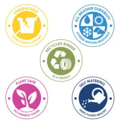 B&M Sonata Planter 50cm - Pewter -Garden Series Store 377687 377689 377691 377694 377698 377702 sonata planter slate pewter 33cm 50cm 70cm 2 4