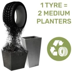 B&M Sonata Planter 50cm - Pewter -Garden Series Store 377687 377689 377691 377694 377698 377702 sonata planter slate pewter 33cm 50cm 70cm 6