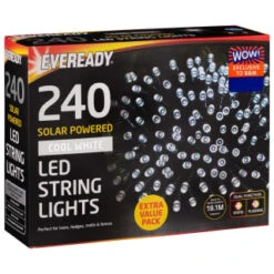 Eveready Solar Powered LED String Lights 240pk - Cool White -Garden Series Store 379219 eveready 240 soloar powered led string lights