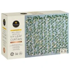 Solar Powered Artificial Ivy Leaf Curtain 150cm -Garden Series Store 379257 manson and jones 192 ivy leaf curtain led lights warm white