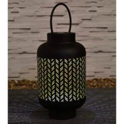 Marrakesh XL Metal Solar Powered Lantern - Metallic Gold