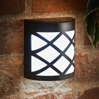 Solar Powered Kensington Wall Lights - Black 4pk 1 Solar Powered Kensington Wall Lights - Black 4pk