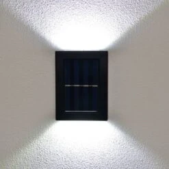 Solar Powered Up/Down Wall Light - White LED 4pk 8 Solar Powered Up/Down Wall Light - White LED 4pk -Garden Series Store 379453 4pk solar powered up down wall light cool white leds 3