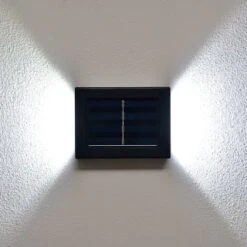 Solar Powered Up/Down Wall Light - White LED 4pk 7 Solar Powered Up/Down Wall Light - White LED 4pk -Garden Series Store 379453 4pk solar powered up down wall light cool white leds 4