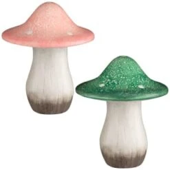 B&M Ceramic Mushroom Ornament - Pink -Garden Series Store 379532 ceramic mushroom ornament group