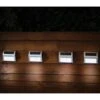 Solar Powered Stainless Steel Fence Lights 4pk