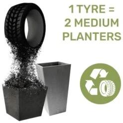 B&M Octavia Planter 28cm - Slate -Garden Series Store 383769 383770 383772 383773 octavia planter slate pewter 28cm 38cm 2