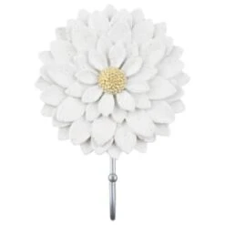 B&M Flower Wall Hook - Cream 7 B&M Flower Wall Hook - Cream -Garden Series Store 392759 flower wall hook white 2