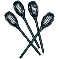 Morocco Solar Powered Flame Effect Post Lights 4pk -Garden Series Store 392878 4 pack morocco solar powered flame effect post lights 3