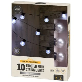 10 Solar Frosted Bulb String Lights 3 10 Solar Frosted Bulb String Lights - Image 3