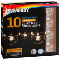 Eveready Mains Powered XL LED Bulb String Lights 10pk - Warm White 7 Eveready Mains Powered XL LED Bulb String Lights 10pk - Warm White -Garden Series Store 392917 eveready 10 mains operated warm white xl led bulb string lights21