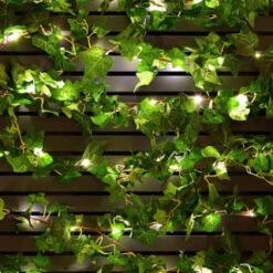 Solar Powered Artificial Ivy Garland 5m -Garden Series Store 392926 5m ivy garland with 60 warm white solar leds 21