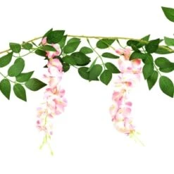 Artificial Wisteria Garland With 20 Solar LEDs 6 Artificial Wisteria Garland With 20 Solar LEDs -Garden Series Store 392927 180cm artificial wisteria garland with 20 warm white solar leds 3