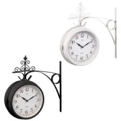 B&M Outdoor Dual Sided Station Clock - Cream 5 B&M Outdoor Dual Sided Station Clock - Cream -Garden Series Store 392937 outdoor dual sided station clock group