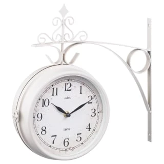 B&M Outdoor Dual Sided Station Clock - Cream 2 B&M Outdoor Dual Sided Station Clock - Cream - Image 2