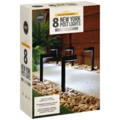 Solar Powered New York Post Lights 8pk -Garden Series Store 392977 solar powered new york post lights 8pk 3