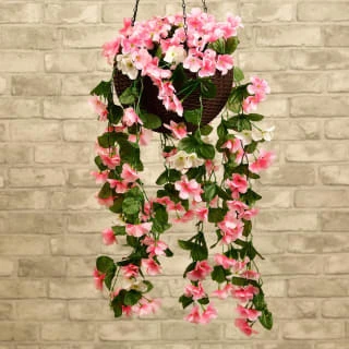 Solar Powered Artificial Floral Hanging Basket 2 Solar Powered Artificial Floral Hanging Basket - Image 2
