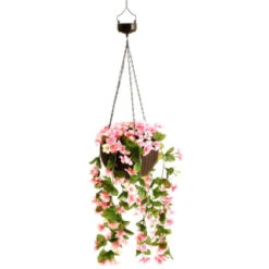 Solar Powered Artificial Floral Hanging Basket 7 Solar Powered Artificial Floral Hanging Basket -Garden Series Store 393030 solar powered artificial floral hanging basket 3