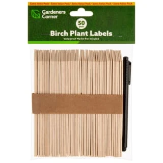 Birch Plant Markers With Waterproof Marker Pen 50pk 1 Birch Plant Markers With Waterproof Marker Pen 50pk