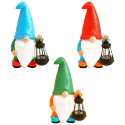 B&M Garden Gonk Ornament With Solar Lantern - Red -Garden Series Store 393259 garden gonk ornament with solar lantern group