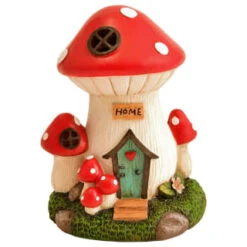 B&M Assorted Mushroom House Ornament With Glowing Solar Light 9 B&M Assorted Mushroom House Ornament With Glowing Solar Light -Garden Series Store 393429 mushroom house ornament with glowing solar light