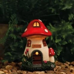 B&M Assorted Mushroom House Ornament With Glowing Solar Light 13 B&M Assorted Mushroom House Ornament With Glowing Solar Light -Garden Series Store 393429 mushroom house ornament with glowing solar light 6