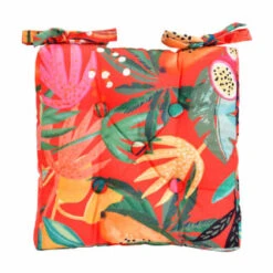 B&M Luxury Seat Pad - Orange Tropical Print