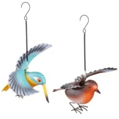 B&M Springy Hanging Bird - Brown -Garden Series Store 393690 springy bird hanging group