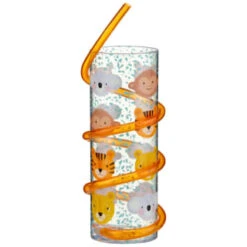 B&M Little Safari Animal Tumbler & Straw (Assorted) -Garden Series Store 394235 kids animal tumbler and straw animal orange