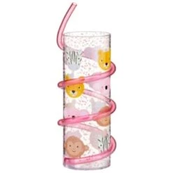 B&M Little Safari Animal Tumbler & Straw (Assorted) -Garden Series Store 394235 kids animal tumbler and straw animals pink