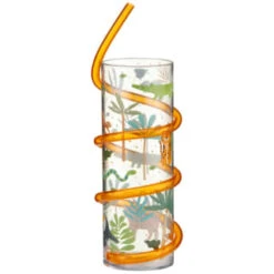 B&M Little Safari Animal Tumbler & Straw (Assorted) -Garden Series Store 394235 kids animal tumbler and straw orange tiger