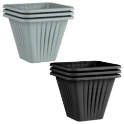 Square Planter 3pk - Grey -Garden Series Store 397062 397063 3 pack square planters group