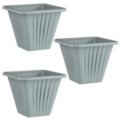 Square Planter 3pk - Grey -Garden Series Store 397063 3 pack square planters grey group